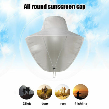 Summer Hat Sun Protection Cap Outdoor Fishing Hiking Anti UV 40*40*30 CM Nylon