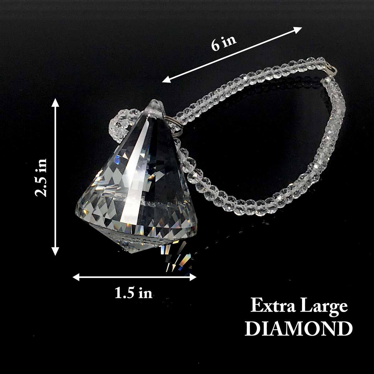Diamond Bling Rear View Mirror Hanging Car Charm Chandelier Suncatcher Ornament