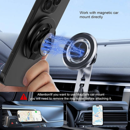 Magnetic Phone Ring Holder for Magsafe Gym Phone Grip Stand Finger Ring Kickstan
