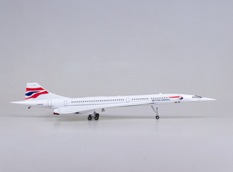 1:125 50CM BRITISH AIRWAYS Concorde Plane Led Sound-Controll Light Resin Model