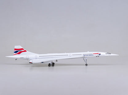1:125 50CM BRITISH AIRWAYS Concorde Plane Led Sound-Controll Light Resin Model