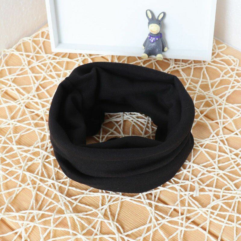 Hats Scarf Solid Knitted Cotton Baby Children Warm Earmuffs Colorful Crown Caps