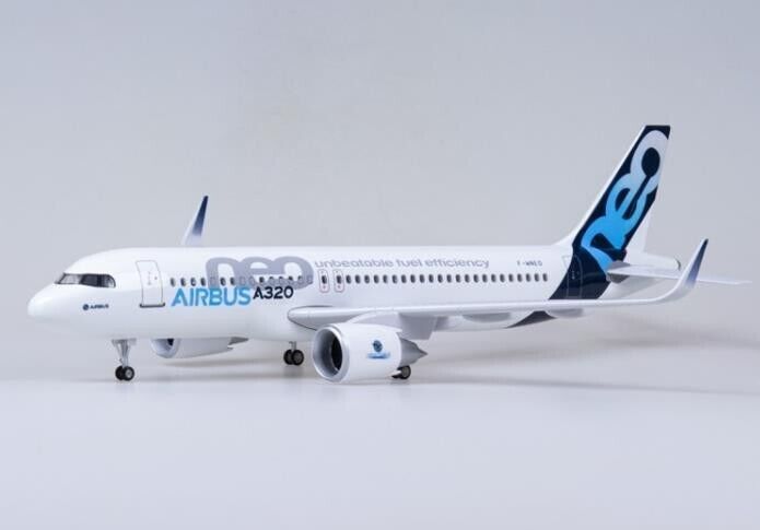 47CM AIRBUS A320neo Airplane Led Sound-controlled Light Resin Aircraft Model