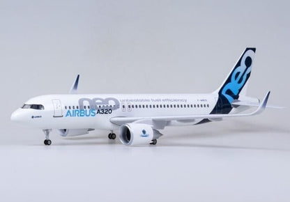 47CM AIRBUS A320neo Airplane Led Sound-controlled Light Resin Aircraft Model