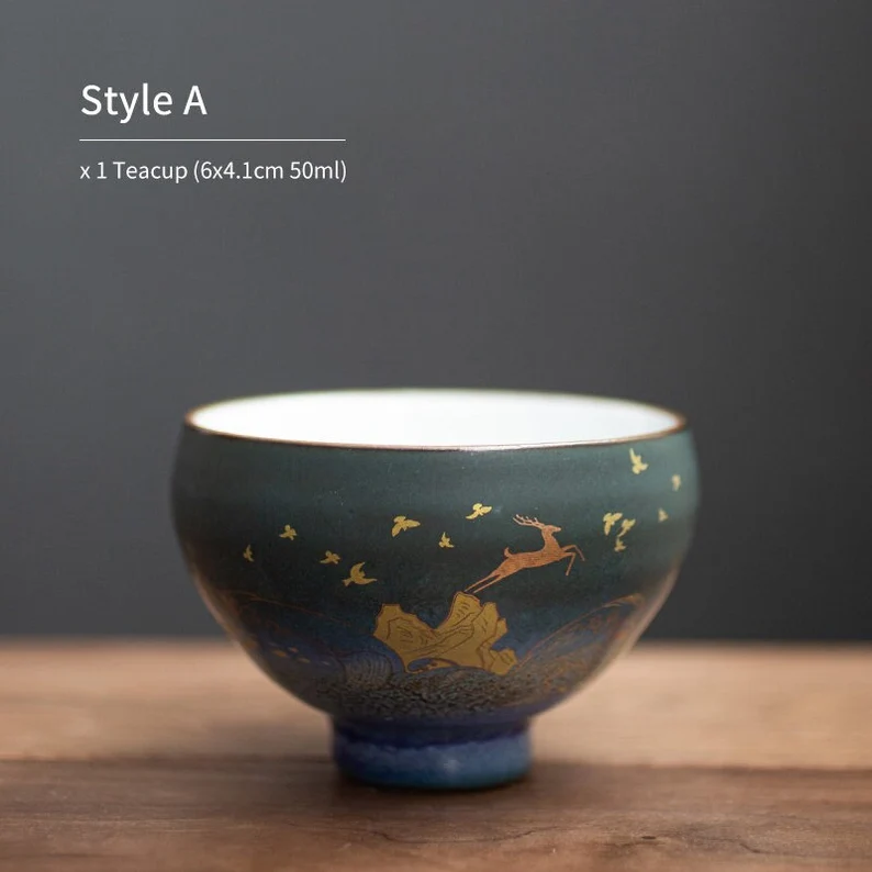 This ceramic teacup include : x 1 Tea cup (6.2x6.7cm 70ml)