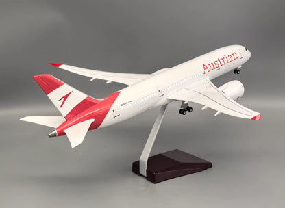 1:130 43CM Austrian BOEING 787 Airplane Led Sound-controll Light Resin Model
