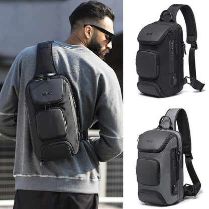 Charging Port Water Resistant Chest Pack Sling Bag Crossbody Backpack Business