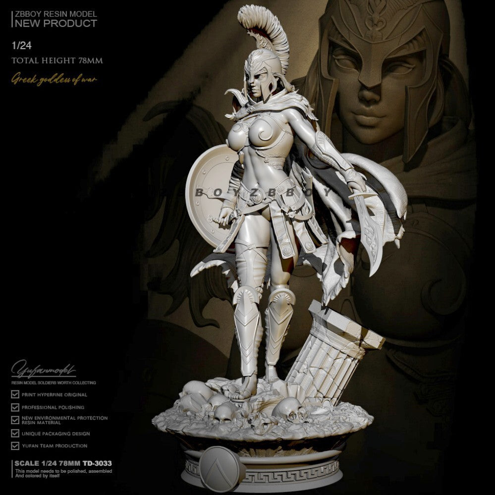 1/24 resin figures model Spartan goddess of war Unassembled Unpainted