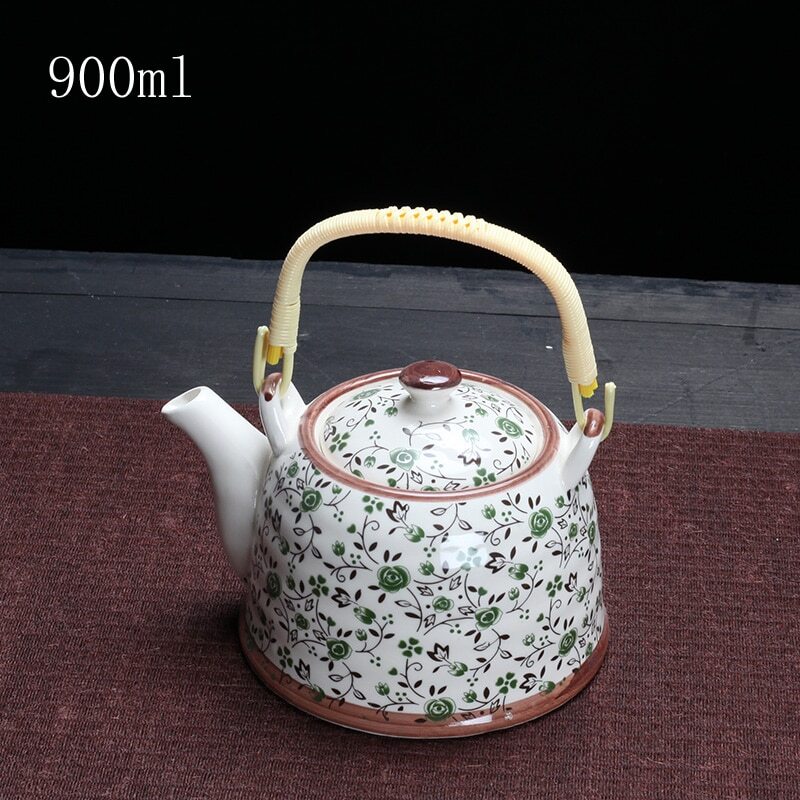900ml China Porcelain Teapot With Strainer Net High Capacity Tea Pot For Hotel