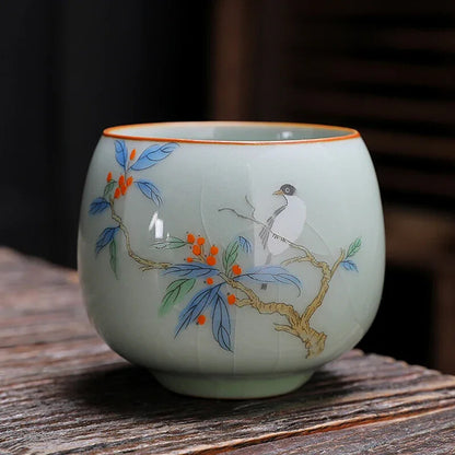 1pc Tea Accessories Kiln Restoring Ancient Ways Celadon Teacup Porcelain Chinese