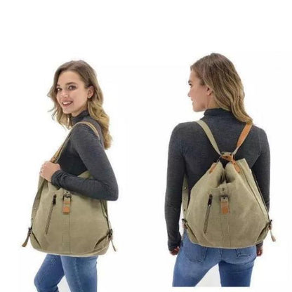 Canvas Shoulder Bag Multi Function Back Pack School Travel Bags Large Capacity