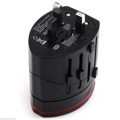 Travel Adapter USA, UK, EU, AUS/CNY Charger Power Plug Converter + 2 USB Ports