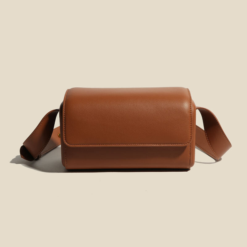 Small Flap Real Leather Camera Box Handbag Clutch Crossbody Purse Shoulder bag