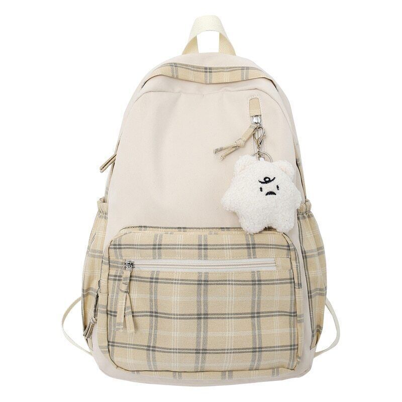 Travel School Bag Backpack Trendy College Cool Plaid Backpack Women Laptop Bag