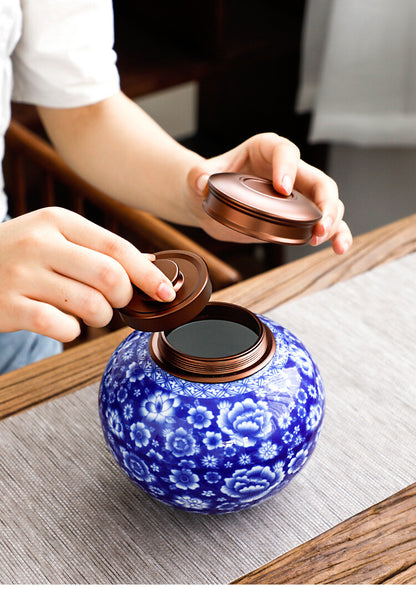 Ceramic Tea Caddy Travel Tea Canisters For Storage Tea Tea Box Storage Jars 250g