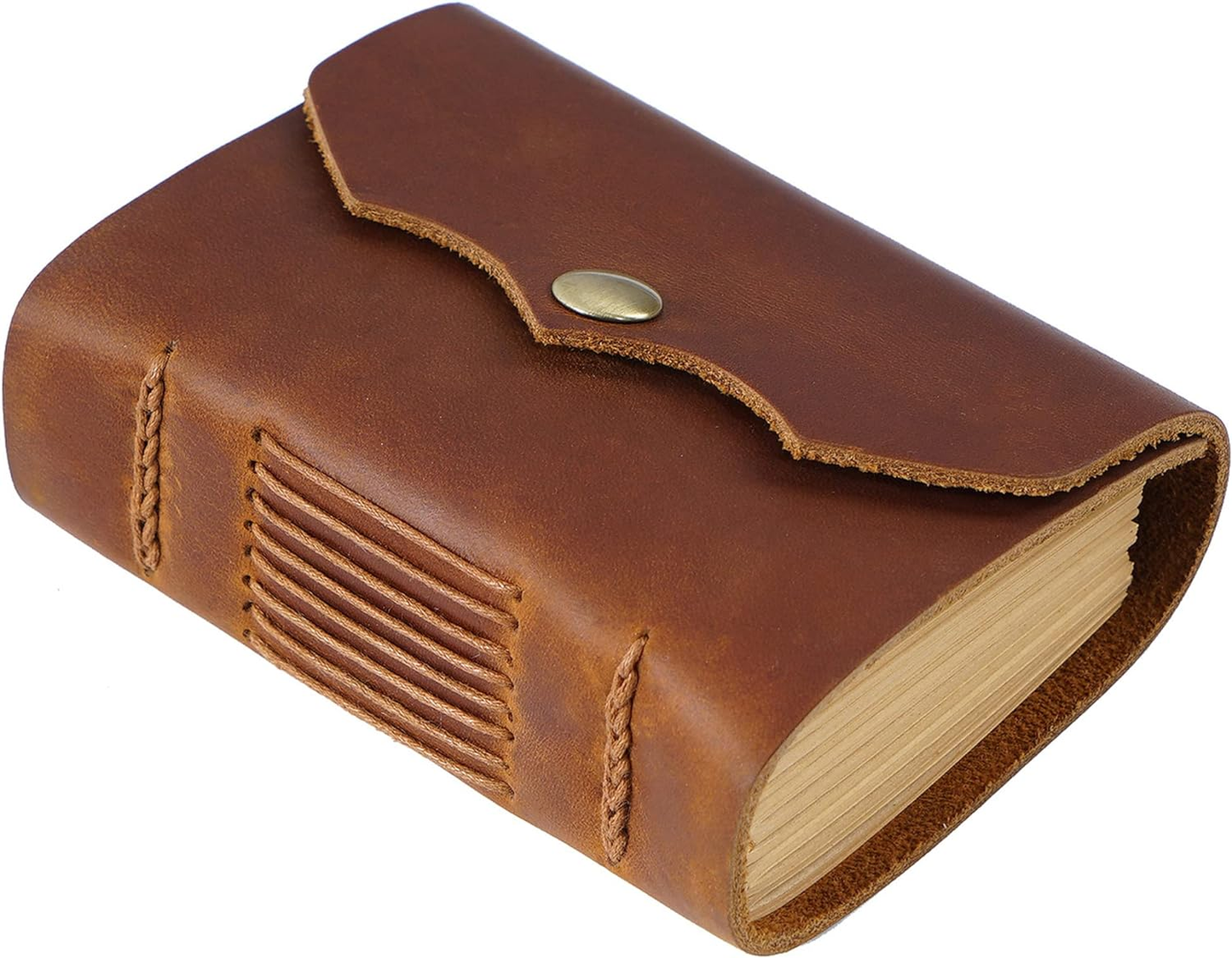 Handmade Vintage Leather Pocket Notebook Journal Unlined Kraft Paper 320 Page