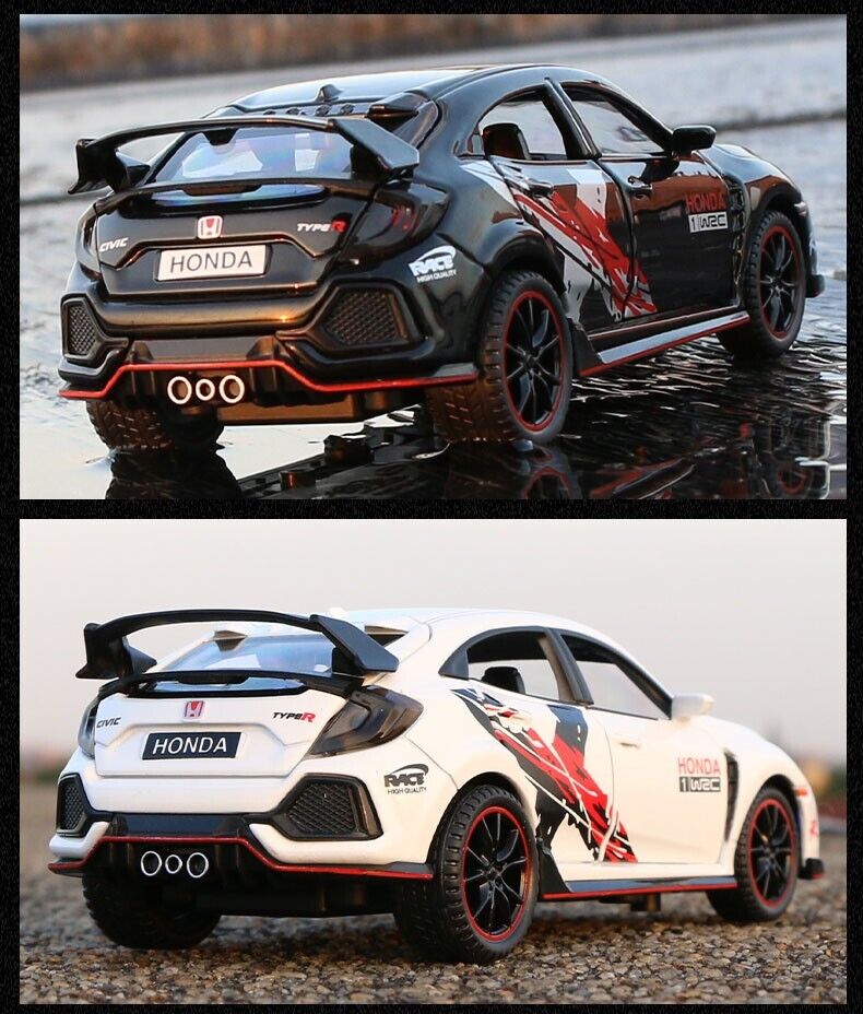 1:32 HONDA CIVIC TYPE-R Diecast Model Car Toy Vehicle Sounds Light Red Blue Gift