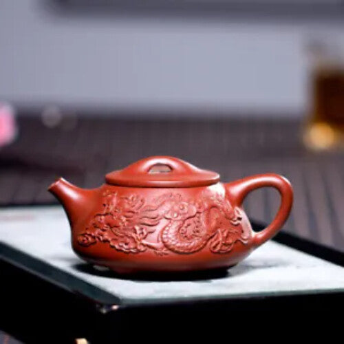 240ML China Yixing Zisha Pottery Clovershrub Clay Mesh 2 Dragon Teapot Tea Pot