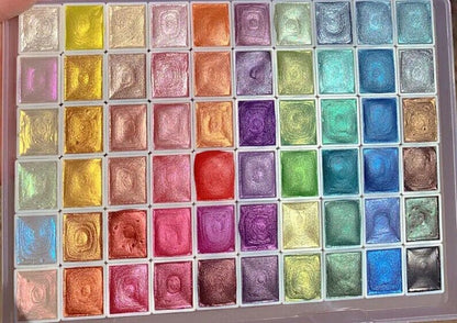 Watercolor Paints 2.3ml 60 Colors Panchromatic Preadolescent Glitter Set Tin Box