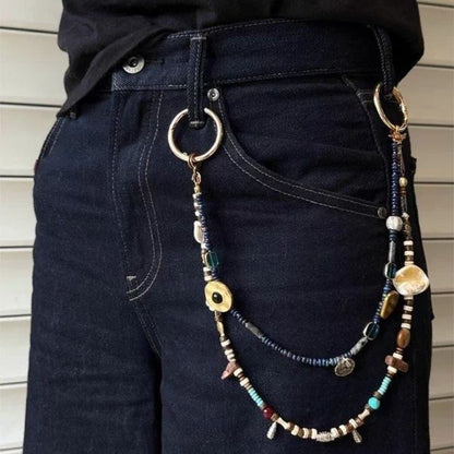Vintage Beaded Bag Charm Retro Niche High-End Purse Chain Pants Chain