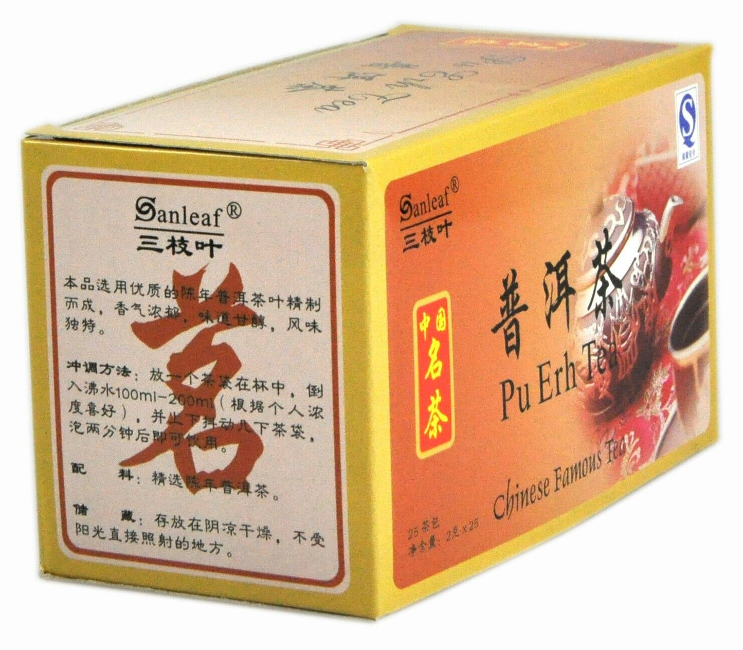 4 Packs Sanleaf Premium Pu Erh Puer Pu'er Pu Er tea 100 Teabags 60 Days Supply