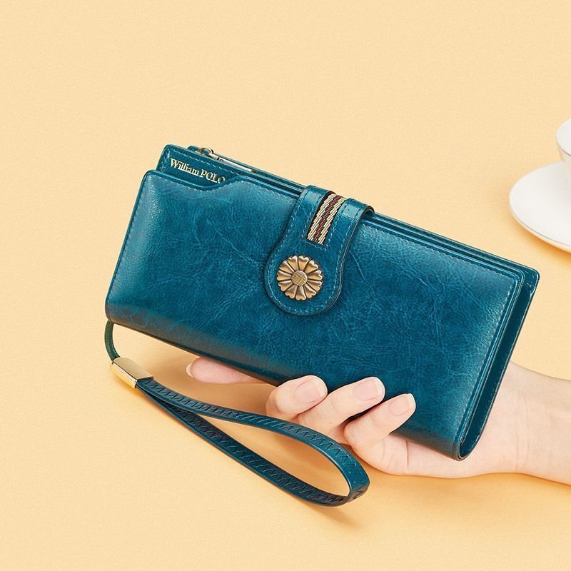 Card Holder Purses Leather Long Wallet Zip Hasp Bag Money Coin Pocket Card Bags