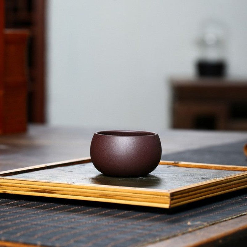 70ml Yixing Purple Clay Handcarved Master Cup Tea Tasting Cup Kung Fu Teaware