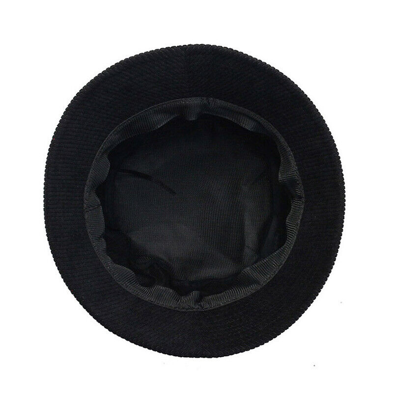 Unisex Bucket Hat Corduroy Panama Cap Fishing Hats Fall Winter Plain Casual Cap