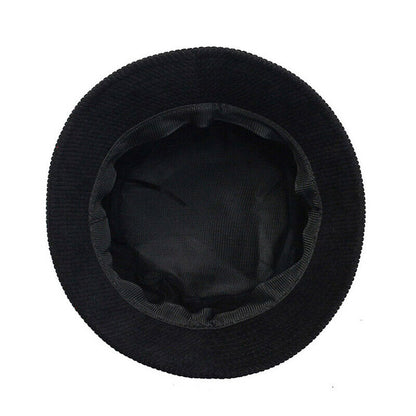 Unisex Bucket Hat Corduroy Panama Cap Fishing Hats Fall Winter Plain Casual Cap