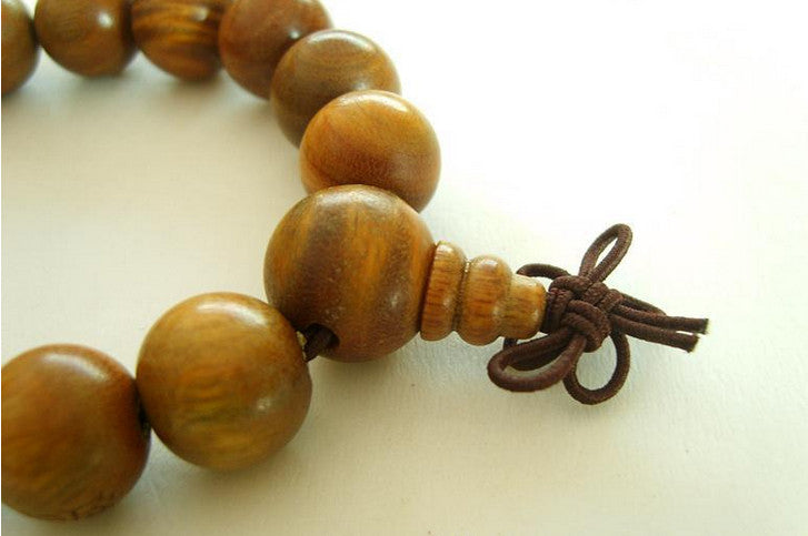 1.5cm New Buddhist Monk Green Sandalwood Shaolin Temple Prayer Beads Bracelet