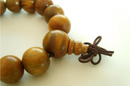 1.5cm New Buddhist Monk Green Sandalwood Shaolin Temple Prayer Beads Bracelet
