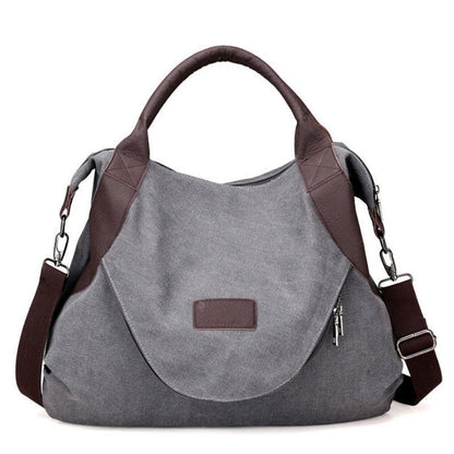 Women Ladies Large Pocket Casual Shoulder Cross body Handbags Canvas Leather Bag