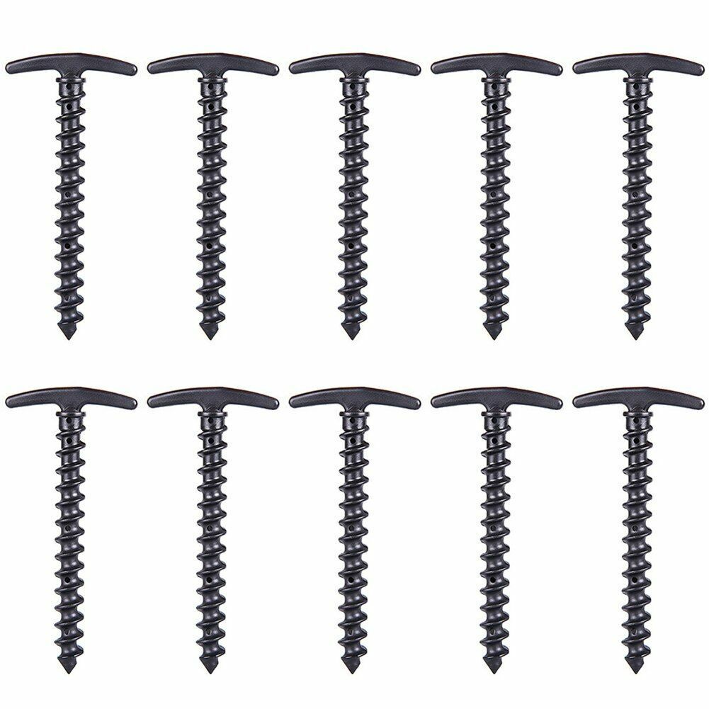 10pcs Set Tent Pegs Ground Nails Screw Anchor Hiking Stakes Pins Outdoor Camping