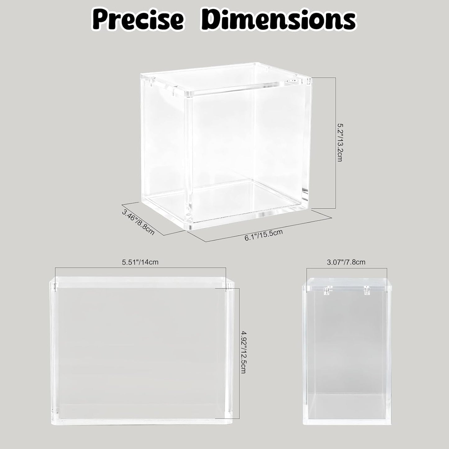 PKMN Booster Box Case Protector, 8Mm + 5Mm Ultra Thick Acrylic Booster Box Case
