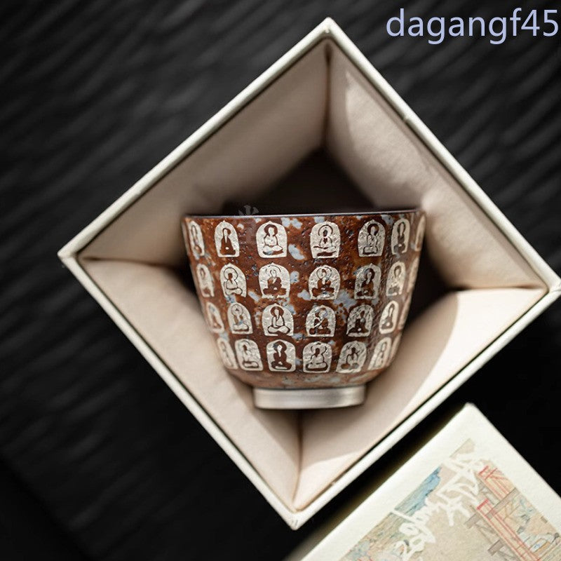 100ml Ceramics Dunhuang Ten Thousand Buddhas Master's Cup Retro Tea Tasting Cup