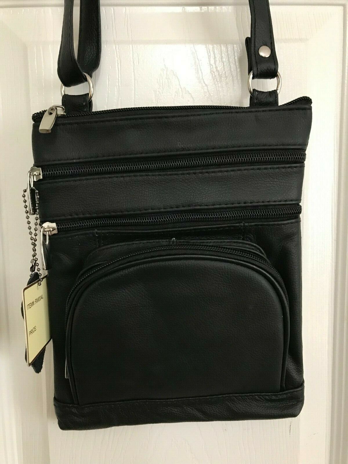 14 COLORS - Roma Leathers 6 Compartment 100% CROSSBODY LEATHER BAG 9.5" X 7.5"