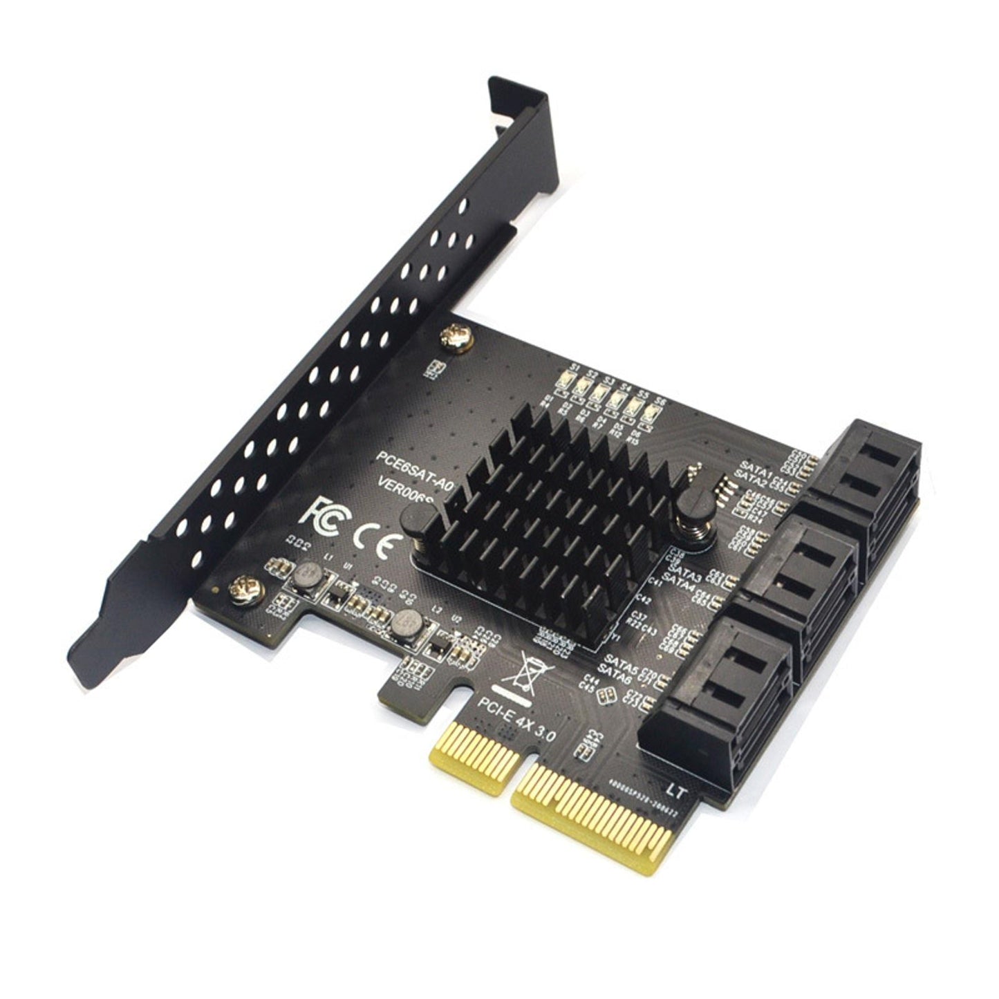 PCI-E Express to 6 Ports SATA 3.0 Controller Expansion Card Adapter 6Gbps for PC