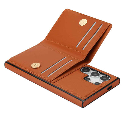 Wallet Case for Samsung Galaxy S25 + Plus Ultra with Card Holder Rotation Ring