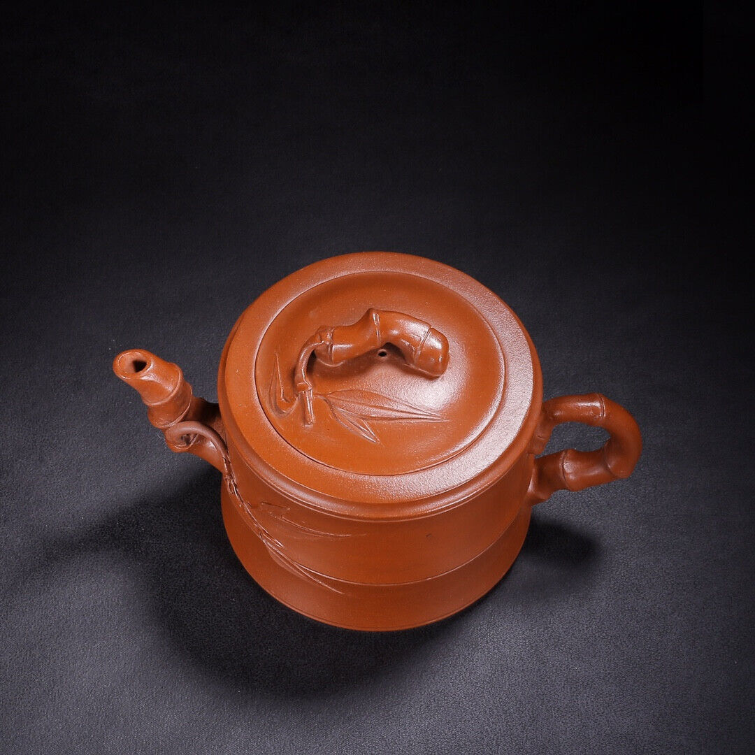 Chinese Yixing Zisha Clay Handmade Exquisite Teapot （竹节 底款：朱可心）