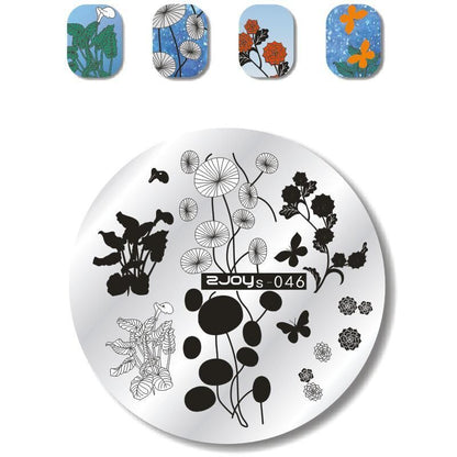 Nail Art Tools Stamping Stainless Steel Designs Shiny Pattern Stencils 5.5x5.5cm