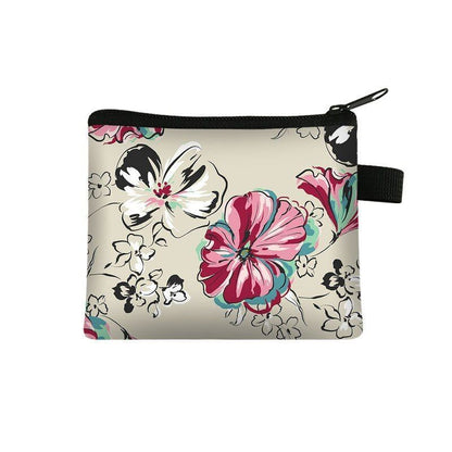 Floral Print 13.5*11 CM Cosmetic Bag Napkin Organizer Coin Card Lipstick Pouches