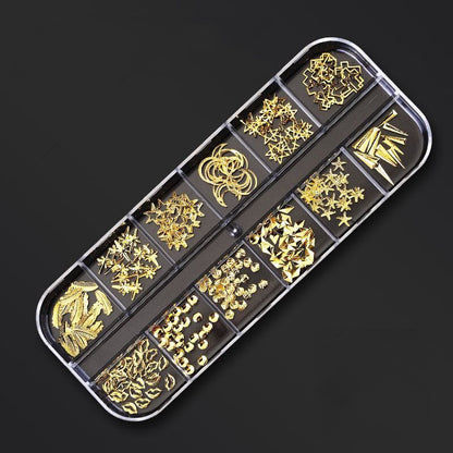 Nail Art Decor 12Design Box 3D Irregular Abalone Seashell Fragment Flakes Charms