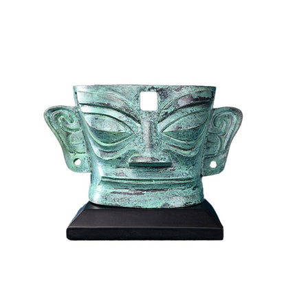 Sanxingdui Sichuan Bronze Mask Chinese Mysterious Civilization Art Sculpture