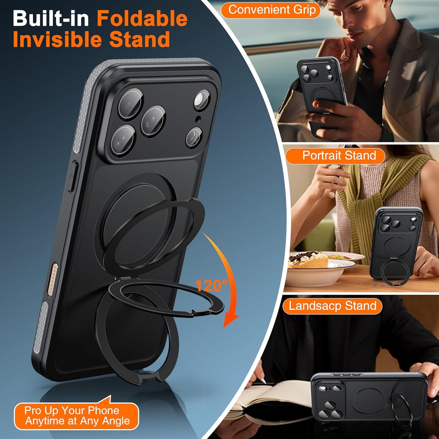 Magnetic Waterproof for Iphone 17 Pro Max Case with [Built-In Screen Protector][