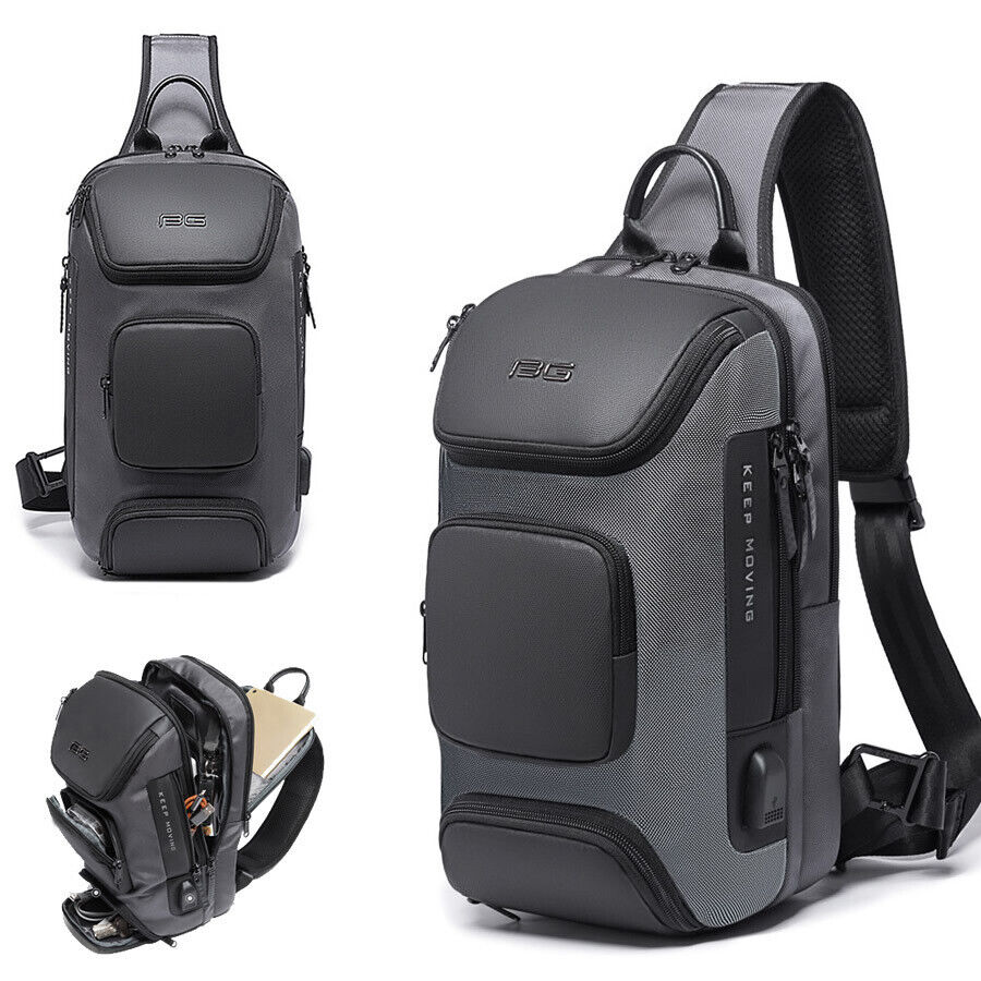 Charging Port Water Resistant Chest Pack Sling Bag Crossbody Backpack Business