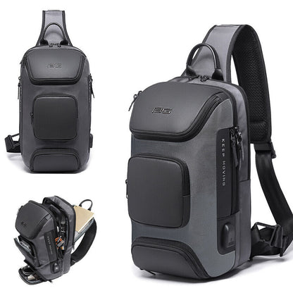 Charging Port Water Resistant Chest Pack Sling Bag Crossbody Backpack Business