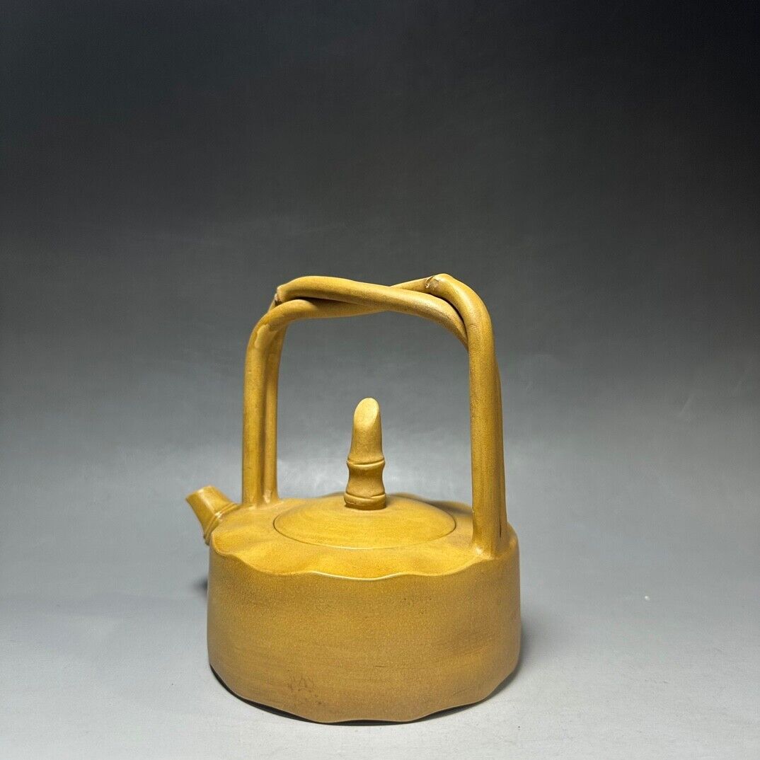 Chinese Yixing Zisha Clay Handmade Exquisite Teapot （双把提梁 底款：时大彬）