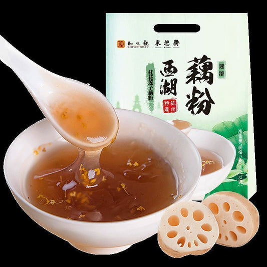 西湖藕粉 Qbg Organic Chinese Food Snack Lotus Root Starch 桂花莲子风味 400g