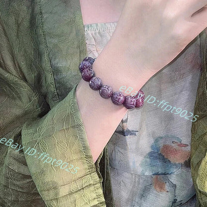 Grade A Natural Purple Bodhi Root Beads Bracelet Woman Buddha Lucky Bracelet