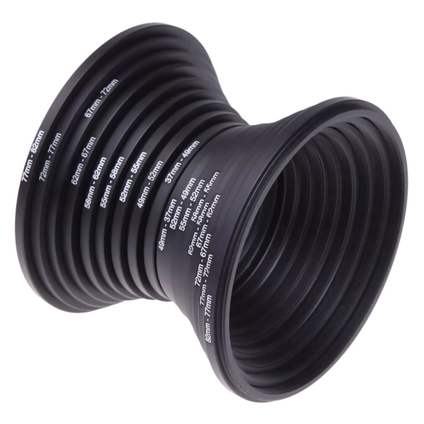 DSLR Camera Lens Filter Adapter Ring Aluminum Alloy 37-82mm 18pcs lightweight